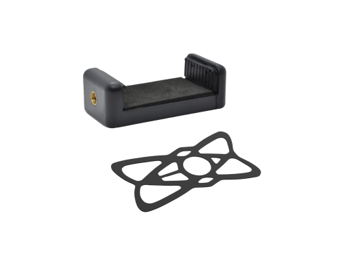 Держатель для съемки смартфоном до 85 мм с резинкой фиксатором, резьба крепления 1/4