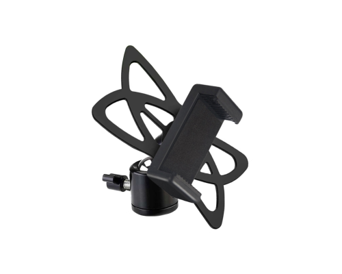 Держатель для съемки смартфоном до 85 мм с шарниром и резинкой фиксатором, резьба крепления 1/4