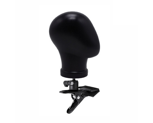 Манекен головы черный безликий на прищепке PR1-SH-B