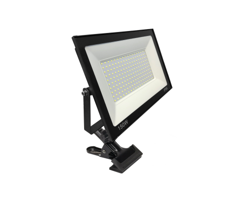 Светодиодный строительный прожектор 150 Вт на металлической прищепке PR1 для горизонтального и вертикального крепления