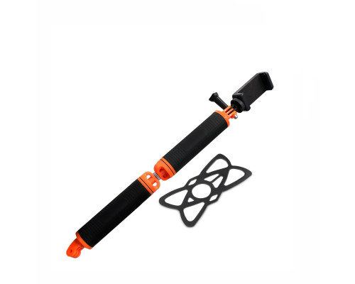 Двойной поплавок-монопод для съемки с держателем телефона 55-85 мм и пластиковым креплением для экшн камер
