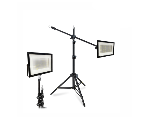 Светодиодный прожектор 200 Вт на усиленном штативе LS240K-NP высотой до 240 см, с возможностью наклона верхней секции