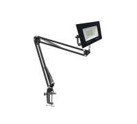 Светодиодный строительный прожектор 10 Вт с настольным поворотным креплением KGS на усиленной струбцине