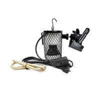 Светильник с защитной решеткой на прищепке PR1 с лампой обогрева, 100Вт, для террариума