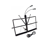 Подставка настольная для нот P-01, складной пюпитр с гибким светильником MPP-35 на прищепке