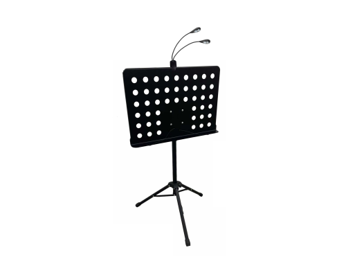 Подставка для нот NPS-01 неразборный пюпитр на стойке с гибким светильником MPP-35 на прищепке