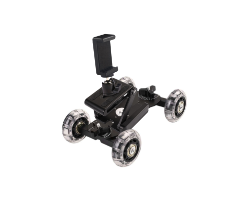 Держатель для смартфона 55-85 мм на складной площадке и тележке для мобильной съемки