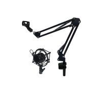 Настольная стойка KGS64-BP2 с держателем для микрофона бочонок и паук P2, нагрузка до 1 кг, со струбциной шириной до 6.4 см