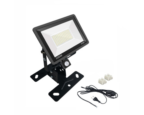 Прожектор 100 Вт с датчиком движения на настенно-потолочном креплении FK-PRJ