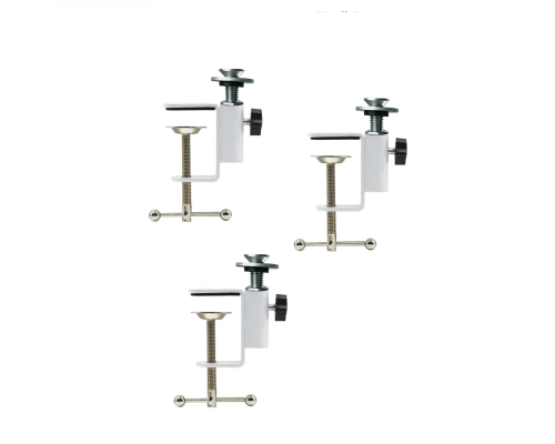 Крепление для лотка для рассады на подоконник, 3 белые струбцины в комплекте