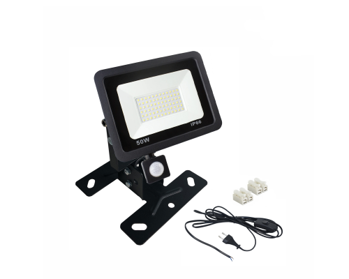 Прожектор 50 Вт с датчиком движения на настенно-потолочном креплении FK-PRJ