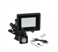 Светодиодный прожектор 20 Вт с датчиком движения на металлической прищепке PR1 для горизонтального и вертикального крепления