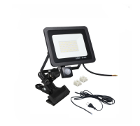 Светодиодный прожектор 50 Вт с датчиком движения на металлической прищепке PR1 для горизонтального и вертикального крепления