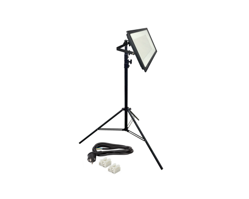 Прожектор светодиодный 300 Вт на штативе строительном BHS-PRJ-UGOL с кабелем 3 м и клеммами