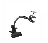 Металлический держатель для пайки, зажим фена, на быстросъемном гибком креплении и прищепке PR1