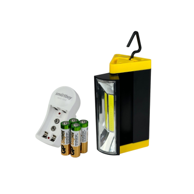 Строительная малярная лампа HB-8104-03 с аккумуляторами АА 1300 mAh и сетевым зарядным устройством