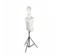 [СЛГП] Манекен белый, торс мужской с головой, для шапок и одежды, на напольной стойке JBH