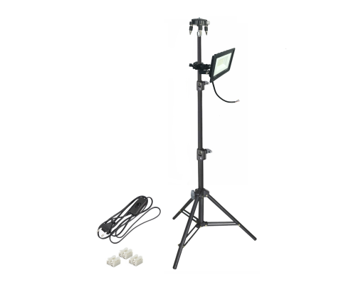 Светодиодный прожектор 30 Вт с кабелем 168 см на штативе LS с подставкой для нивелира