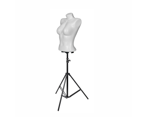 [СЛГП] Манекен, торс женский белый без рук на напольном штативе JBH