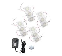 Светодиодный модуль 1,5 Вт 7000K IP65 12 шт с блоком питания 12V и клеммой