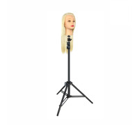 Манекен для причесок напольный, учебная голова с волосами, блонд, с макияжем