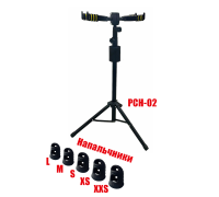 Подставка для гитары PCH-02 для 2 гитар и напальчники черные, размер XXS, XS, S, M, L, 5 шт