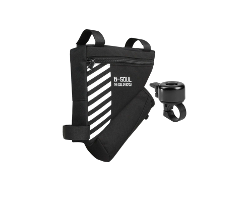 Велонабор VS-BZV-01 из велосумки на раму и звонка для велосипеда