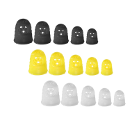 Напальчники силиконовые, черные, желтые, белые, для игры на гитаре, размер XXS, XS, S, M, L, 15 шт