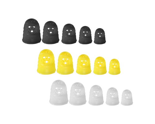 Напальчники силиконовые, черные, желтые, белые, для игры на гитаре, размер XXS, XS, S, M, L, 15 шт