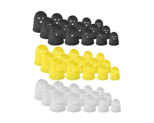 Напальчники силиконовые, черные, желтые, белые, для игры на гитаре, размер XXS, XS, S, M, L, 45 шт