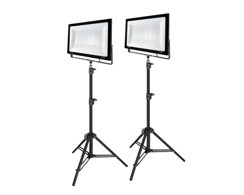 Прожектор светодиодный 300 Вт 6500K на штативе строительном LS-PRJ, 2 комплекта