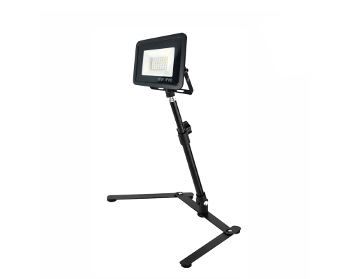 Светильник прожектор 30Вт на телескопической палке-ручке ECO и настольной подставке