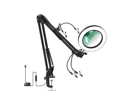 Держатель LN33S-2PAI для микросхем и плат настольный с лампой лупой