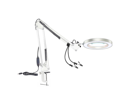 Держатель LN22S-PAI-W для микросхем и плат, настольный с белой лампой лупой