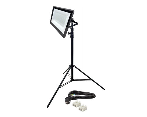 Прожектор светодиодный 250 Вт на штативе строительном BHS-PRJ-UGOL с кабелем 3 м и клеммами