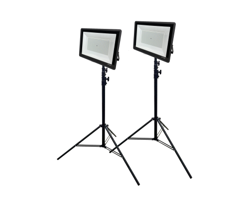 Прожектор светодиодный 250 Вт 6500K на штативе строительном BHS-PRJ, 2 комплекта