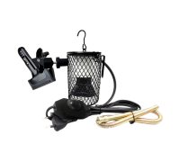 Светильник с защитной решеткой и диммером на прищепке PR1 с лампой обогрева, 100Вт, для террариума