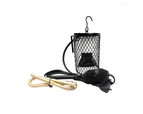 Светильник подвесной с защитной решеткой и диммером с лампой обогрева, 100Вт, для террариума