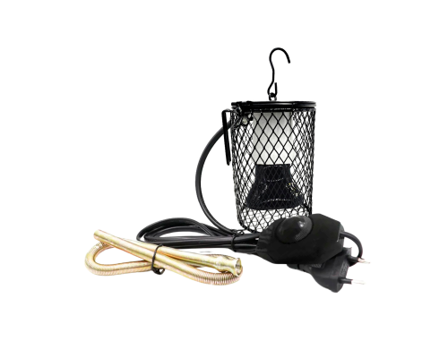 Светильник подвесной с диммером, защитной решеткой с лампой обогрева, 50Вт, для террариума