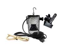 Светильник с диммером, защитной решеткой на прищепке PR1 с лампой обогрева, 25Вт, для террариума