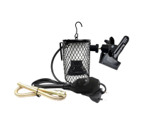 Светильник с диммером, защитной решеткой на прищепке PR1 с лампой обогрева, 50Вт, для террариума