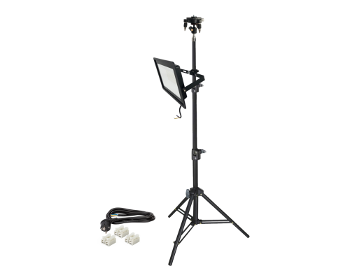 Светодиодный прожектор 100 Вт с кабелем 3 м на штативе LS с подставкой для нивелира