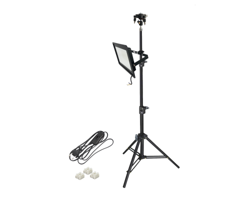 Светодиодный прожектор 100 Вт, 6500K, с кабелем 168 см на штативе LS с подставкой для нивелира