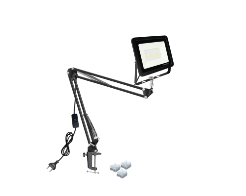 Светодиодный прожектор 50Вт с настольным креплением пантограф NB и кабелем 168 см