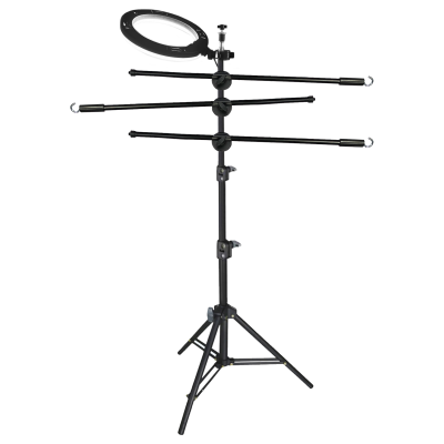 Стойка LS-3ES63-B-26 для плетения кос, дред, вешалка для канекалона с лампой 26 см