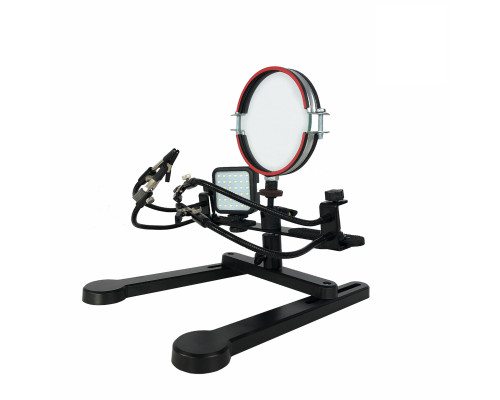 Держатель US-LUPA-SVET-N микросхем, плат для пайки с подсветкой и лупой с увеличением линзы 5 дптр