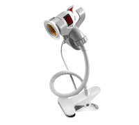 Светильник патрон для фитоламп с выключателем и кабелем на белой подставке MP-W-2