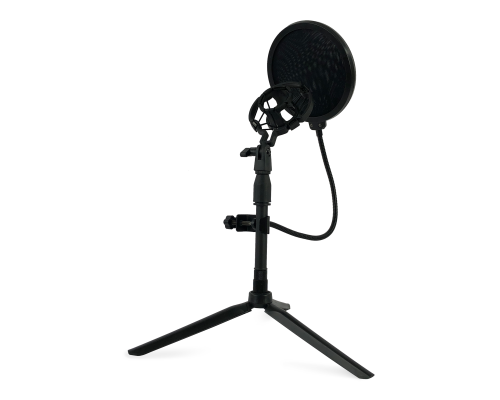 Настольная стойка трипод NK-ZM-02 для микрофона с держателем паук P1 и поп-фильтром 15.5 см