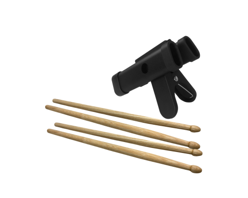 Подставка на прищепке и 4 барабанные палочки 5A с деревянным наконечником