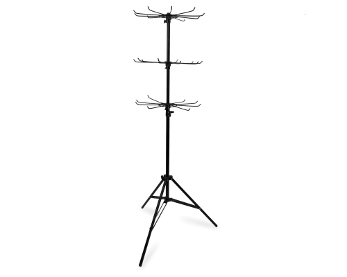 Вращающаяся трехъярусная стойка JBH-3HAIR с крючками для плетения кос, черная